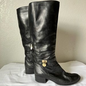 Michael Kors Black Leather boots size 8.5